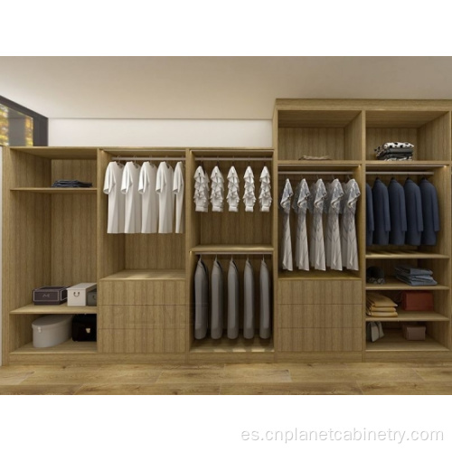 Diseño de pared de dormitorio de lujo Armario de puerta de madera personalizada